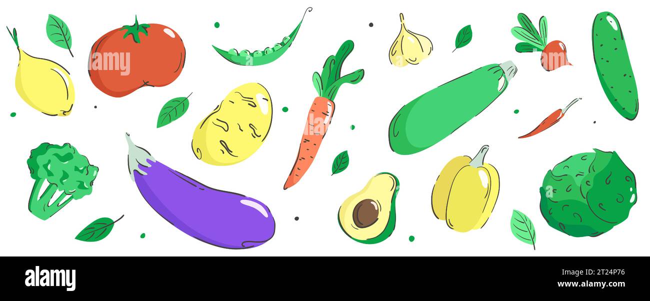 Hand Drawn Fruit and Vegetable Brushes Pack - Free Photoshop