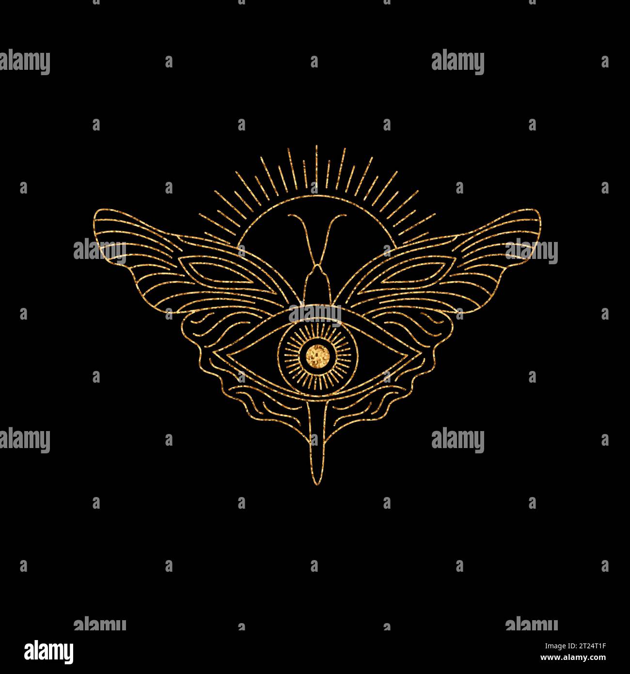 All seeing eye and butterfly. Stock Vector