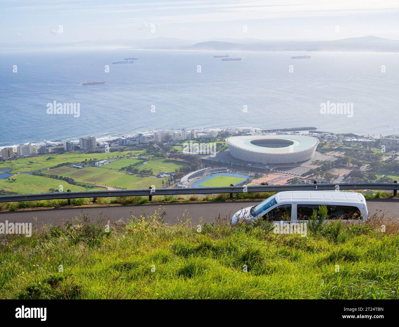 Cape Town, South Africa - September the 3rd 2023: Cape Town Stadium on a Spring morning taken from Signal Hill. Stock Photo