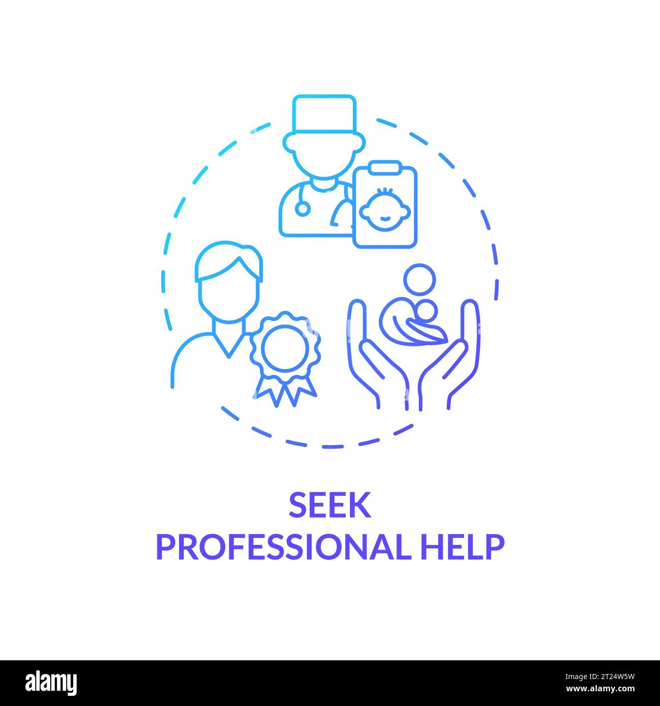 Gradient icon seek professional help concept Stock Vector