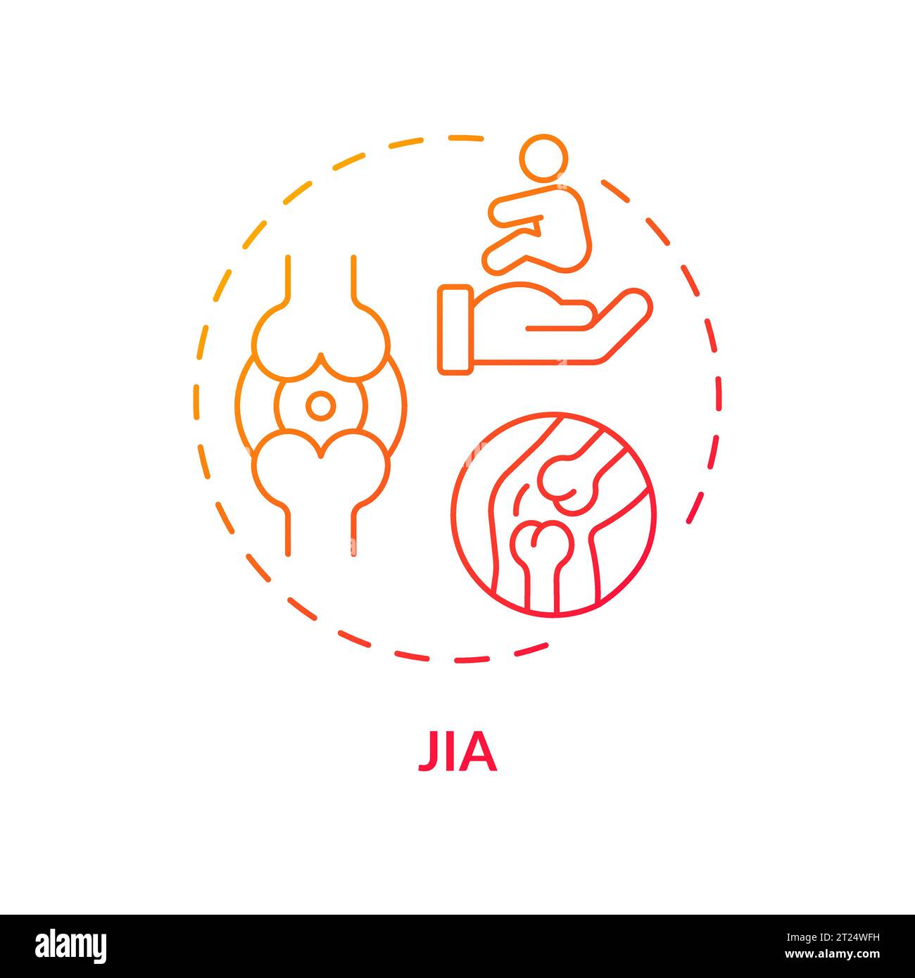 2D thin line gradient icon JIA concept Stock Vector