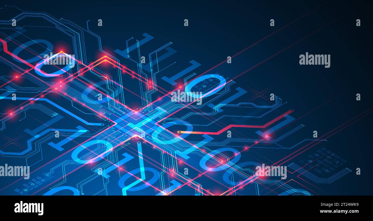CPU concept. Circuit board. Vector Technology background. Stock Vector