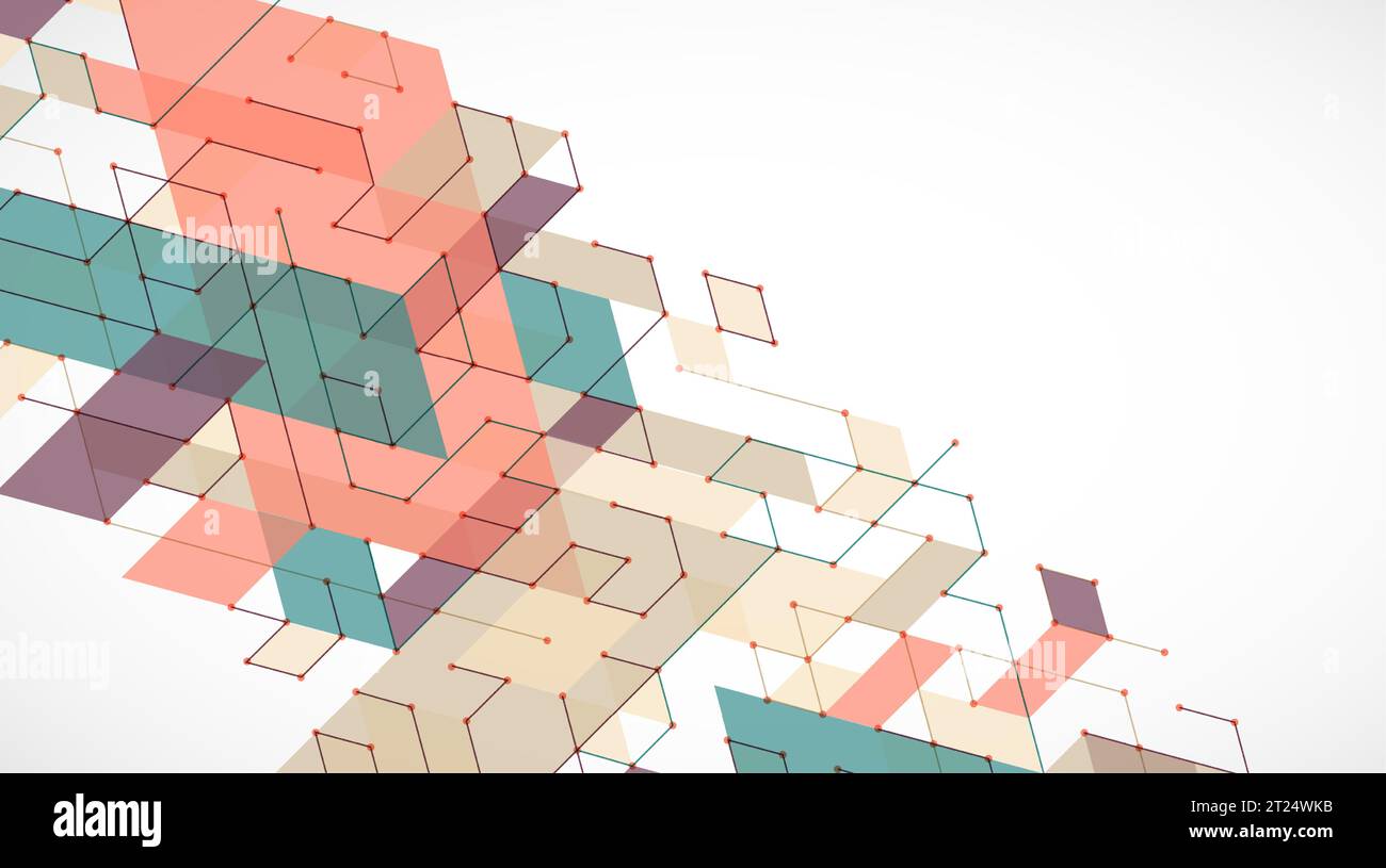 Abstract rectro colored  background in isometric style.  Vector Stock Vector