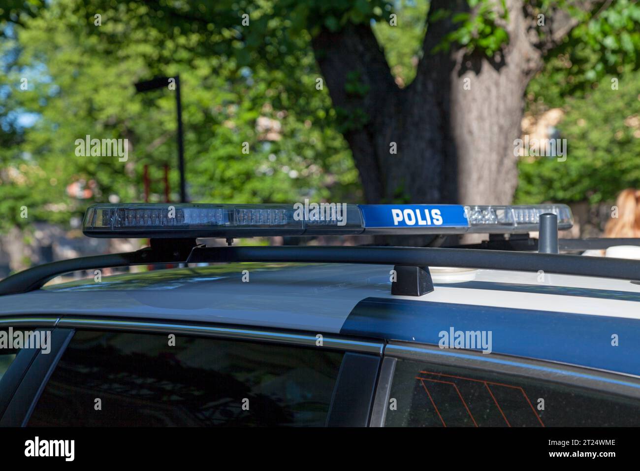 Turku, Finland - June 21 2019: Close-up on the siren of a Finnish police car. Stock Photo