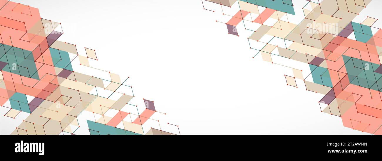 Abstract rectro colored  background in isometric style.  Vector Stock Vector
