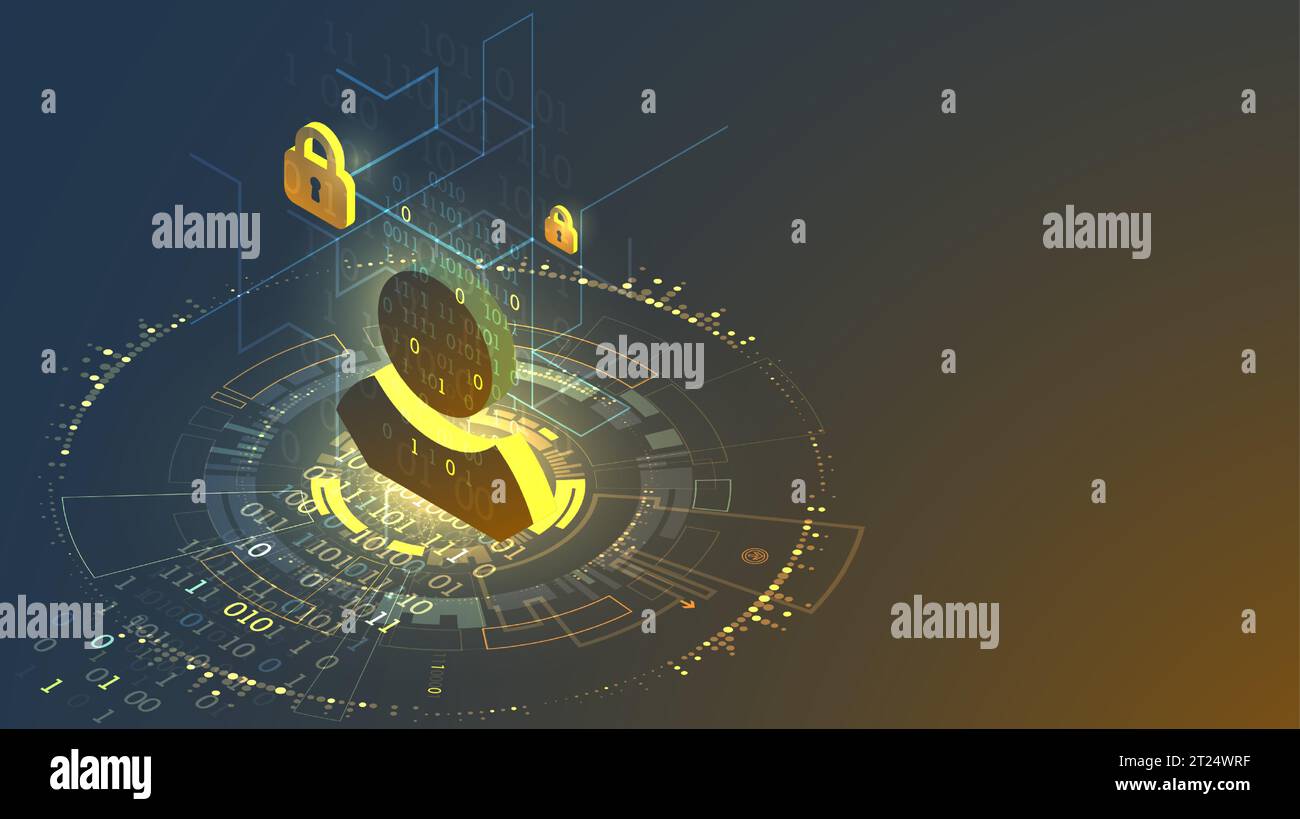 Isometric digital abstract technology background. Vector illustration Stock Vector
