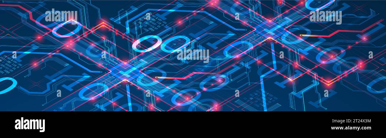CPU concept. Circuit board. Vector Technology background. Stock Vector