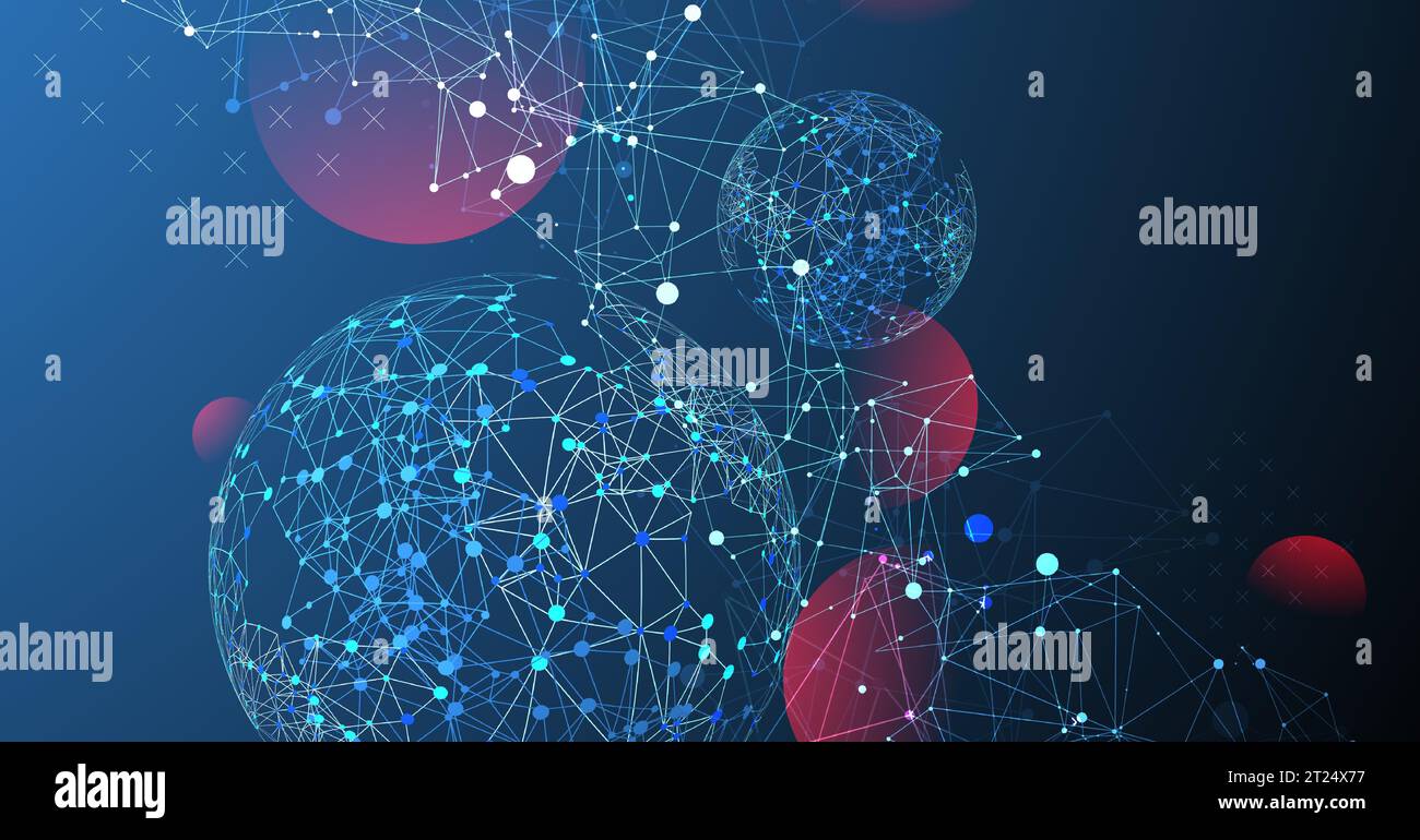 Abstract technology sphere background. Global network concept. Stock Vector
