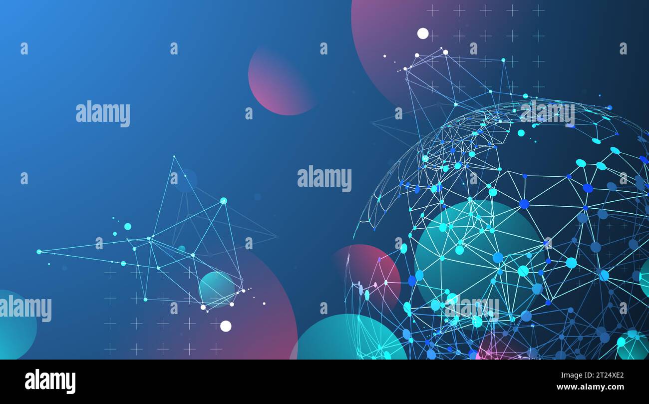 Abstract technology sphere background. Global network concept. Stock Vector