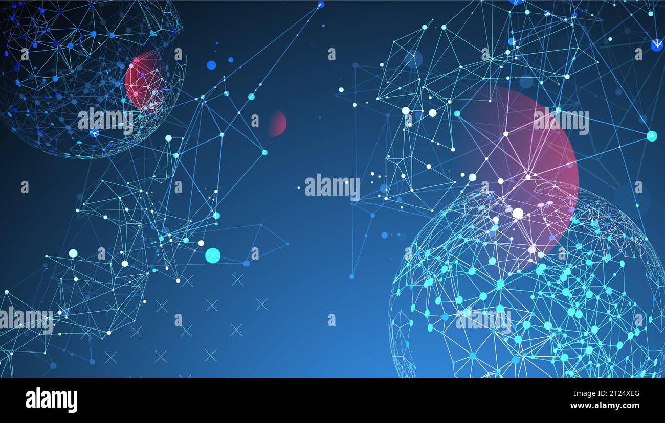 Abstract technology sphere background. Global network concept. Stock Vector