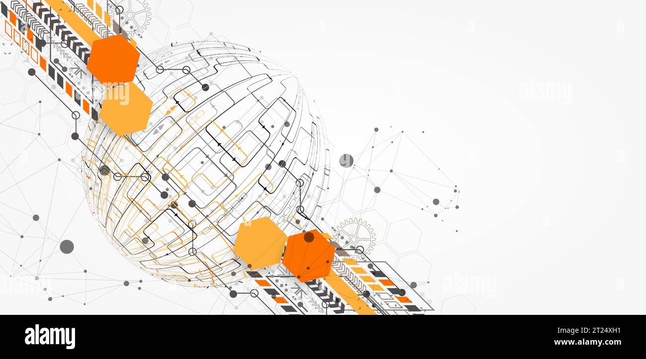 Abstract technology sphere background. Global network consept. Stock Vector