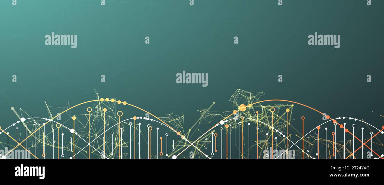 Science template, wallpaper or banner with a DNA molecules. Vector illustration. Stock Vector