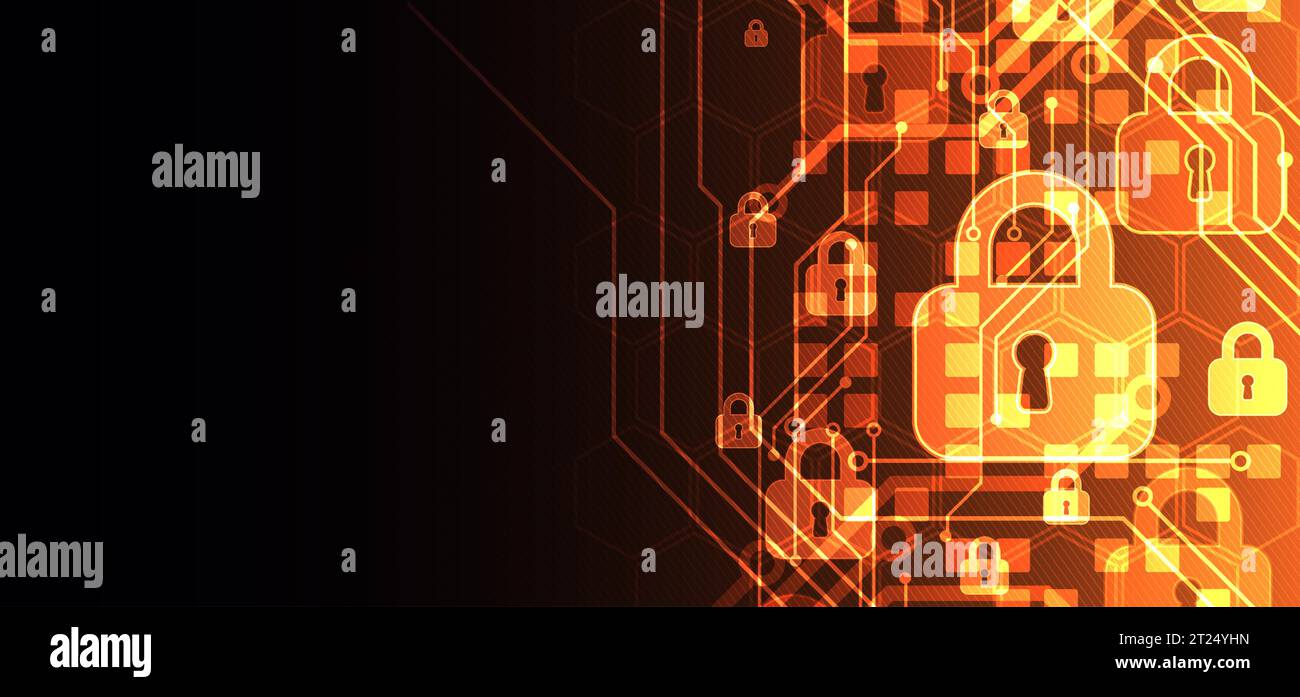 Data security Illustrates cyber data or information privacy idea. Color ...