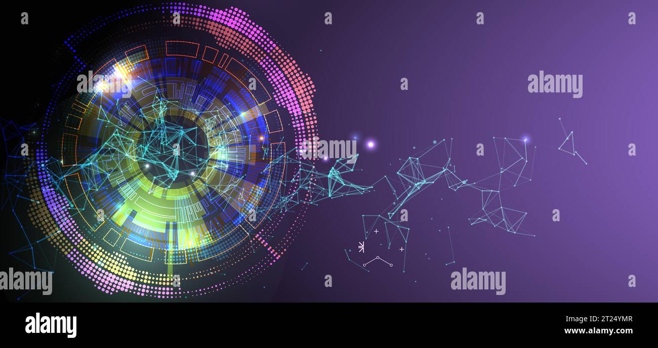 Abstract technology background with plexus effect. Vector illustration ...