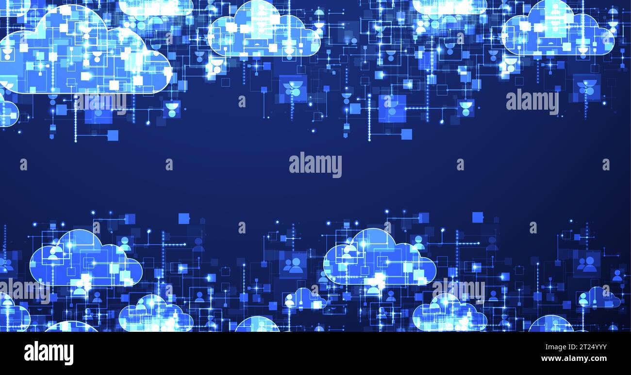 Social media vector background. Network concept with abstract clouds on it. Stock Vector