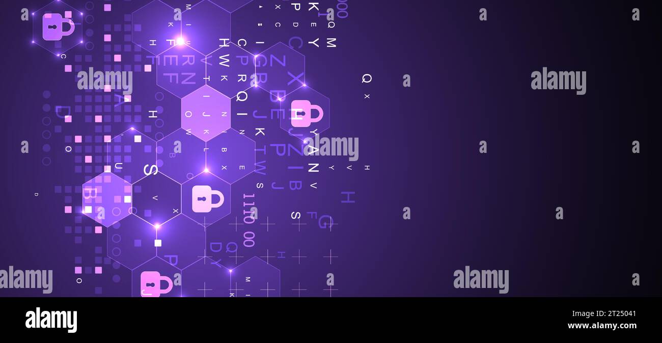 Secure digital background. Virtual confidential, programming protection ...