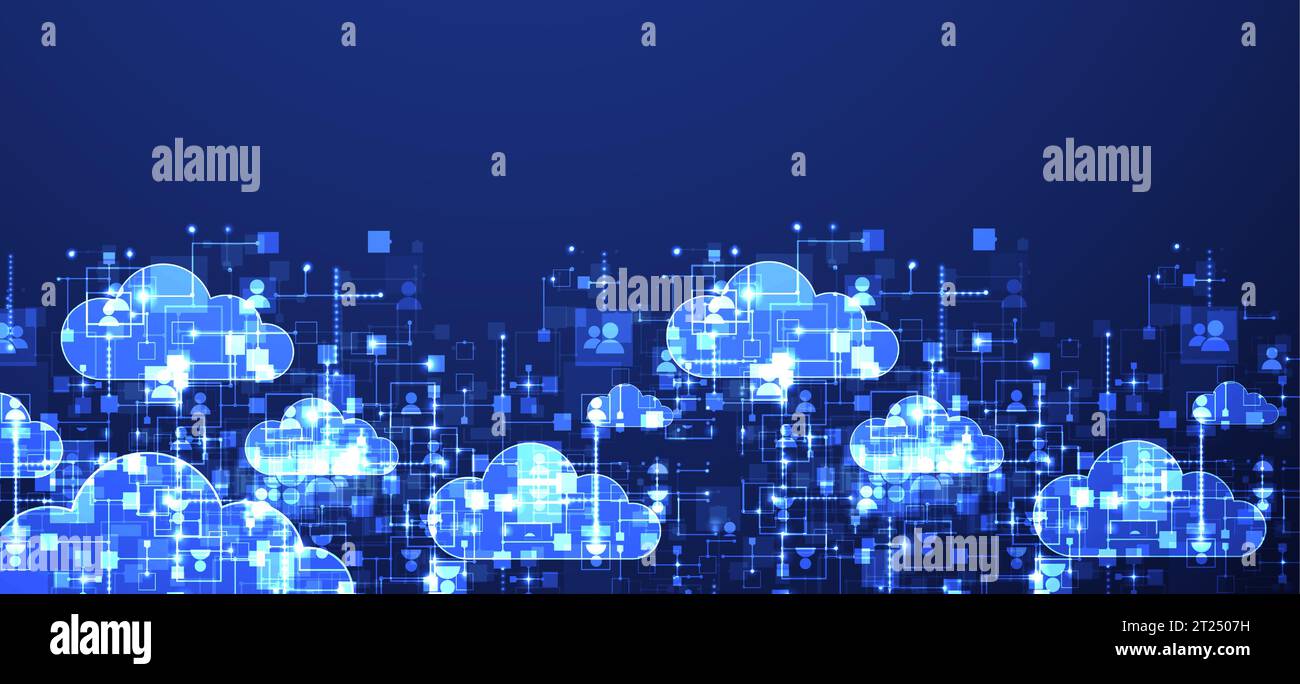 Social media vector background. Network concept with abstract clouds on it. Stock Vector