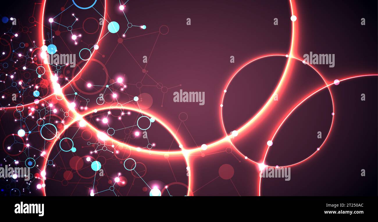 Abstract geometric vector background. Circle technology or science concept. Stock Vector