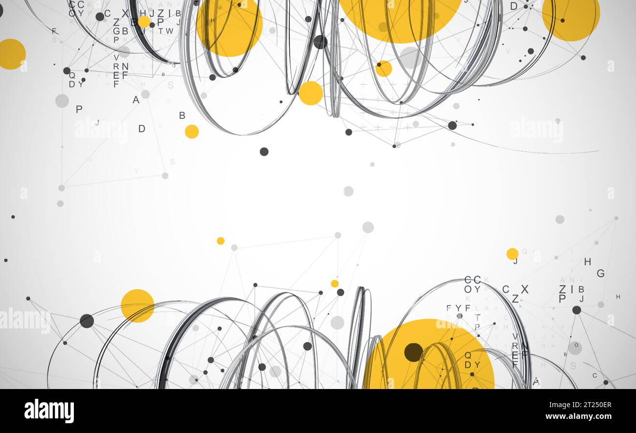 Template for science and technology presentation. Plexus style background. Stock Vector