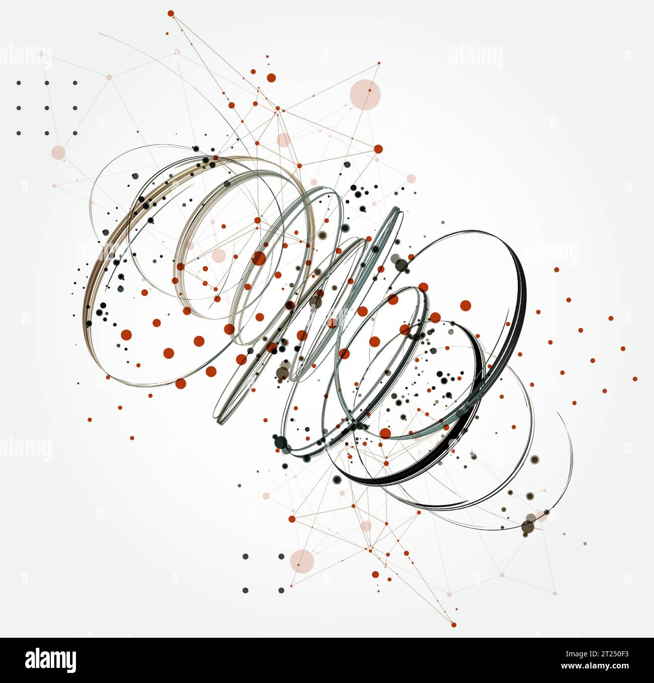 Template for science and technology presentation. Plexus style background. Stock Vector