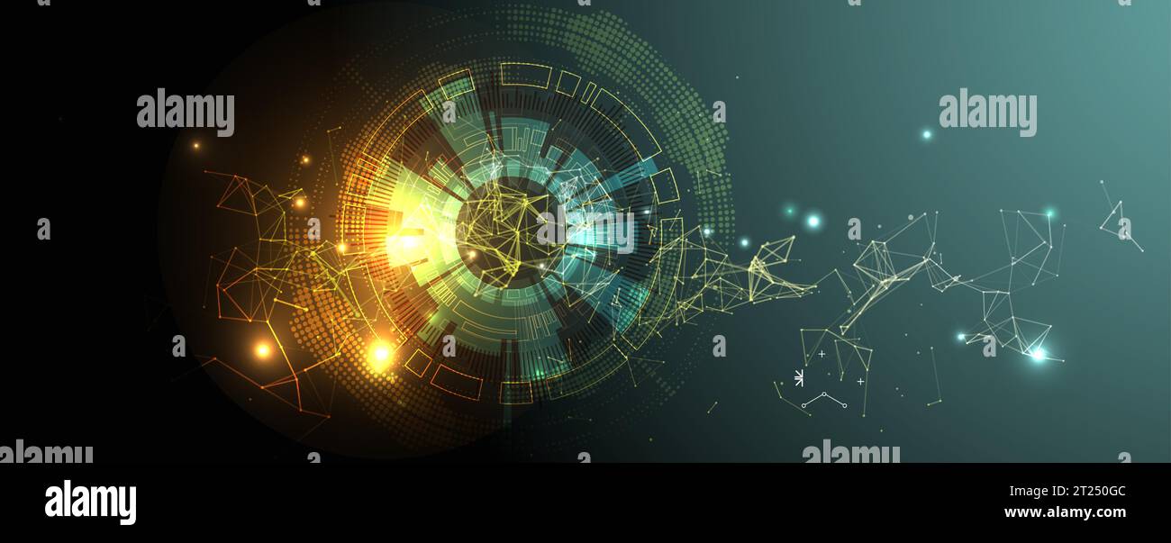 Abstract technology background with plexus effect. Vector illustration ...