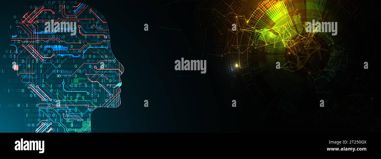 Plexus Artificial Intelligence concept.  Creative brain concept background. Vector science illustration. Stock Vector