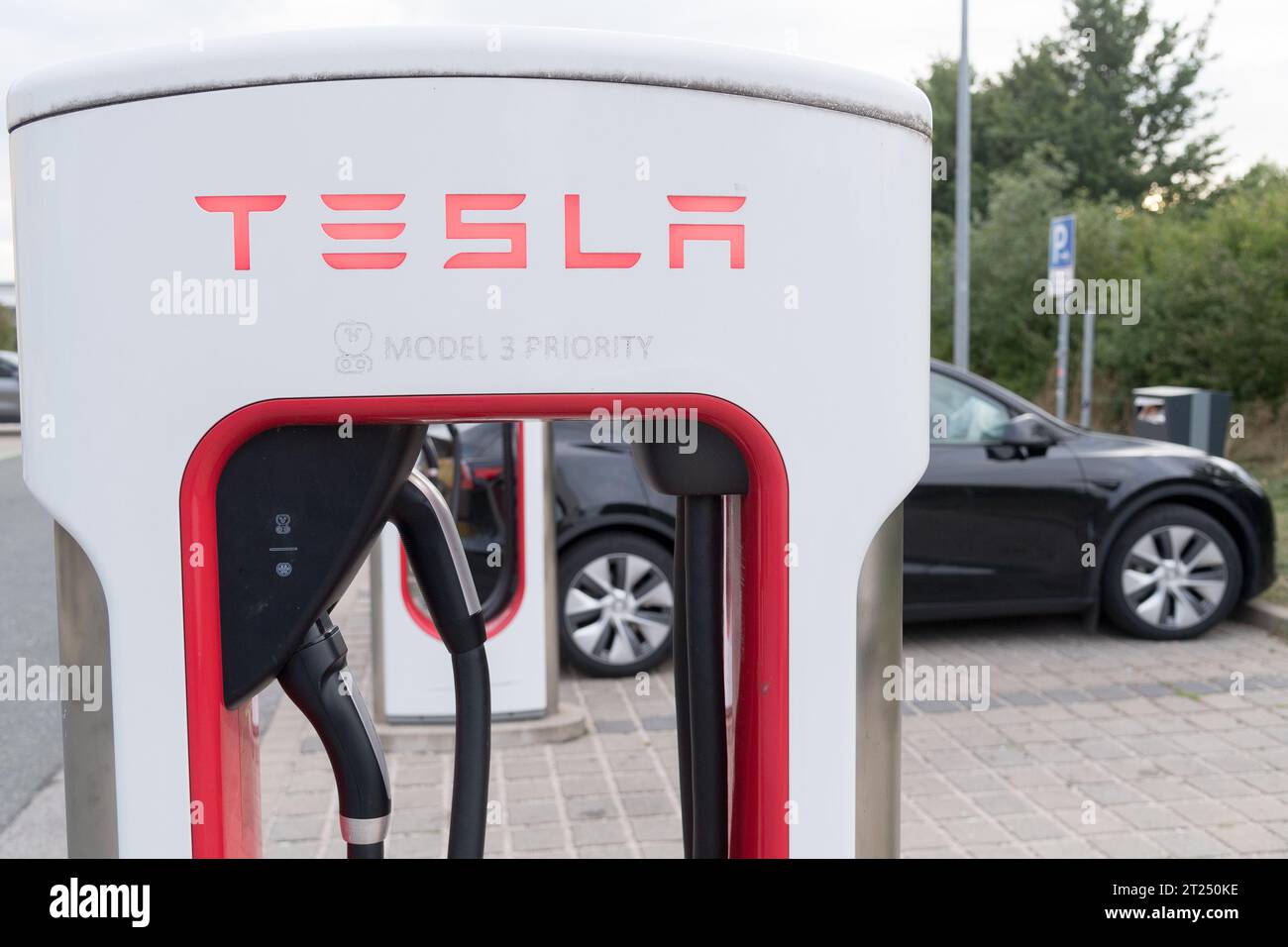 Tesla Supercharger Electric Vehicle Charging Station in Hilpoltstein