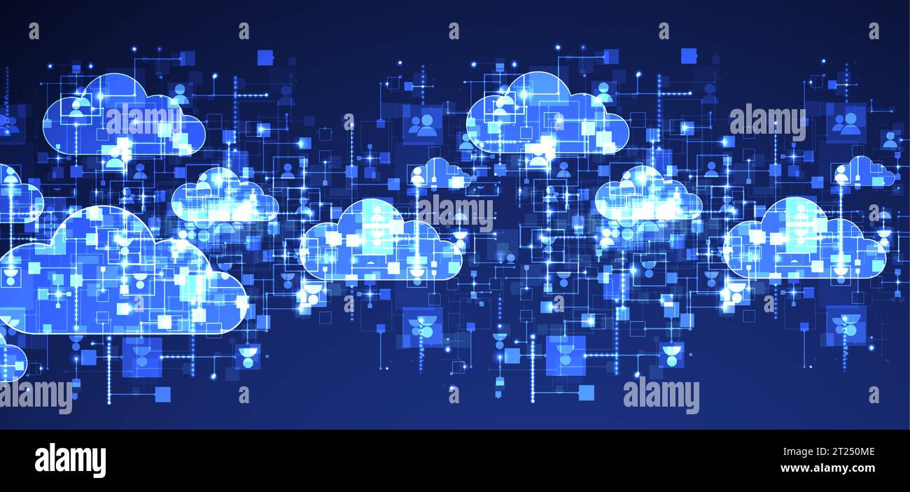 Social media vector background. Network concept with abstract clouds on it. Stock Vector