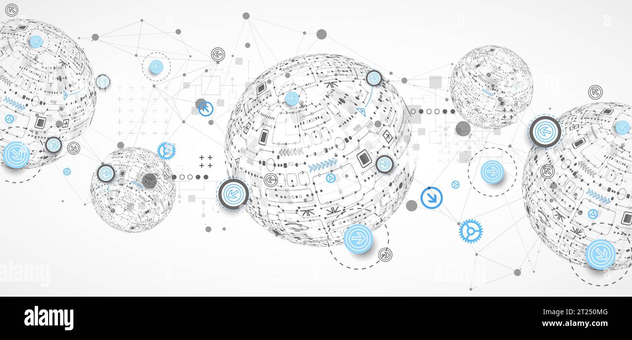 Abstract technology sphere background. Global network consept Stock ...