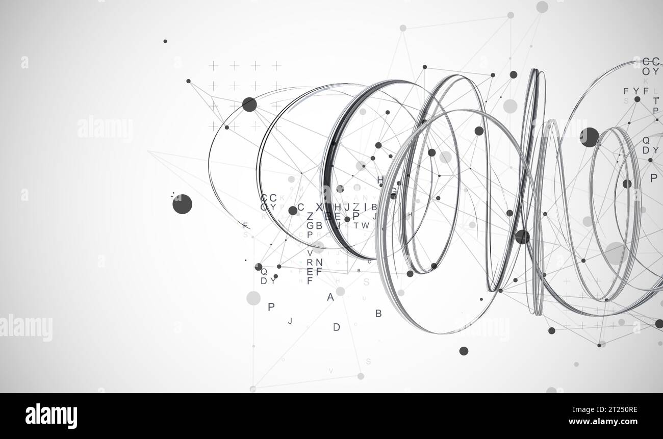 Template for science and technology presentation. Plexus style background. Stock Vector