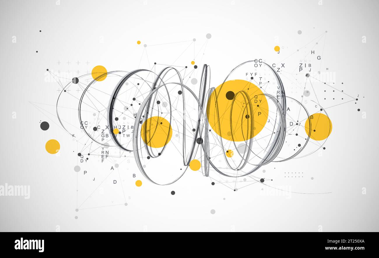 Template for science and technology presentation. Plexus style background. Stock Vector