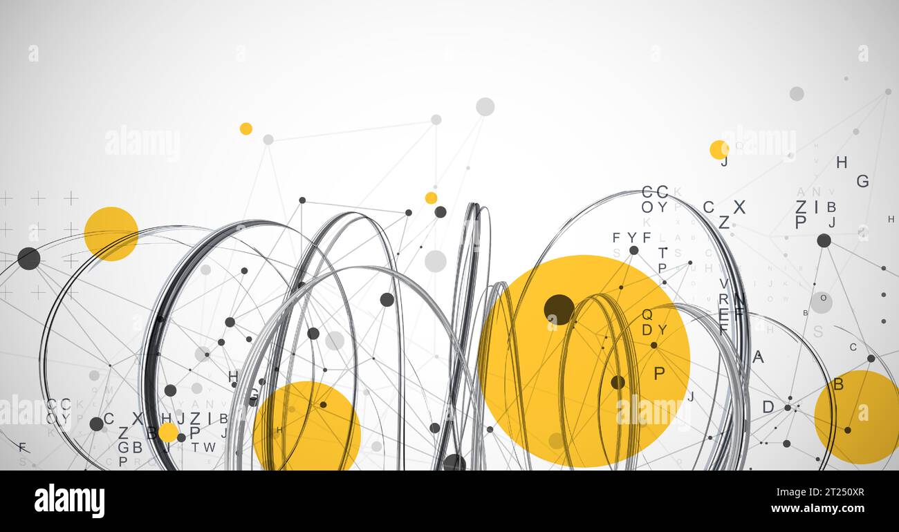 Template for science and technology presentation. Plexus style background. Stock Vector