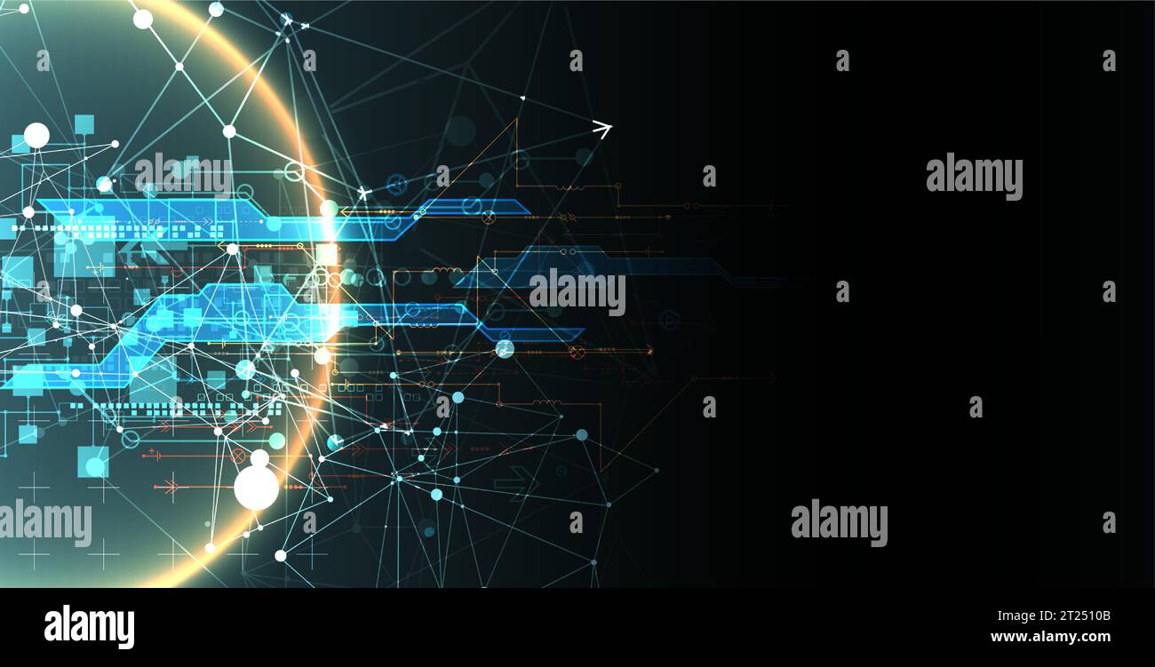 Abstract technology concept. Circuit board, high computer color ...