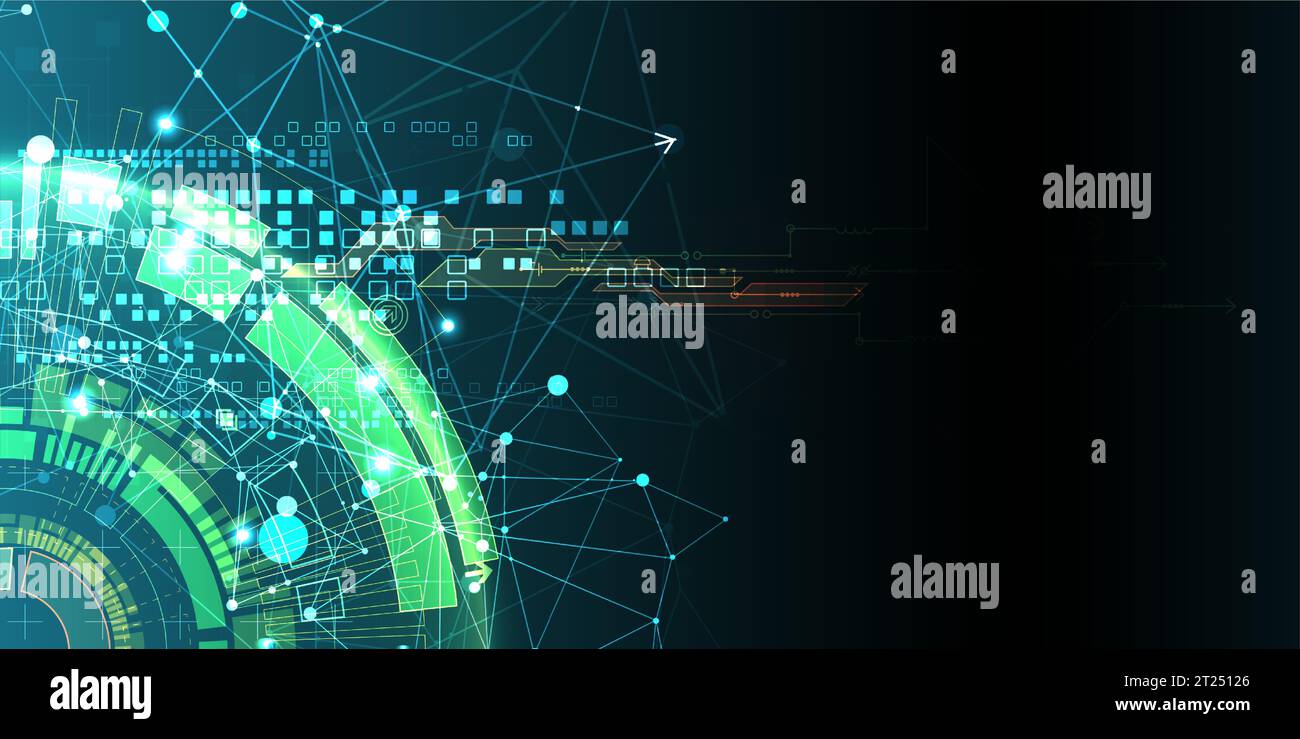 Abstract technology concept. Circuit board, high computer color ...