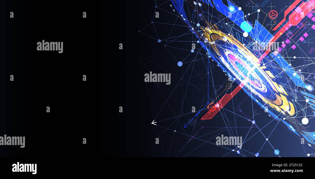 Abstract technology concept. Circuit board, high computer color ...
