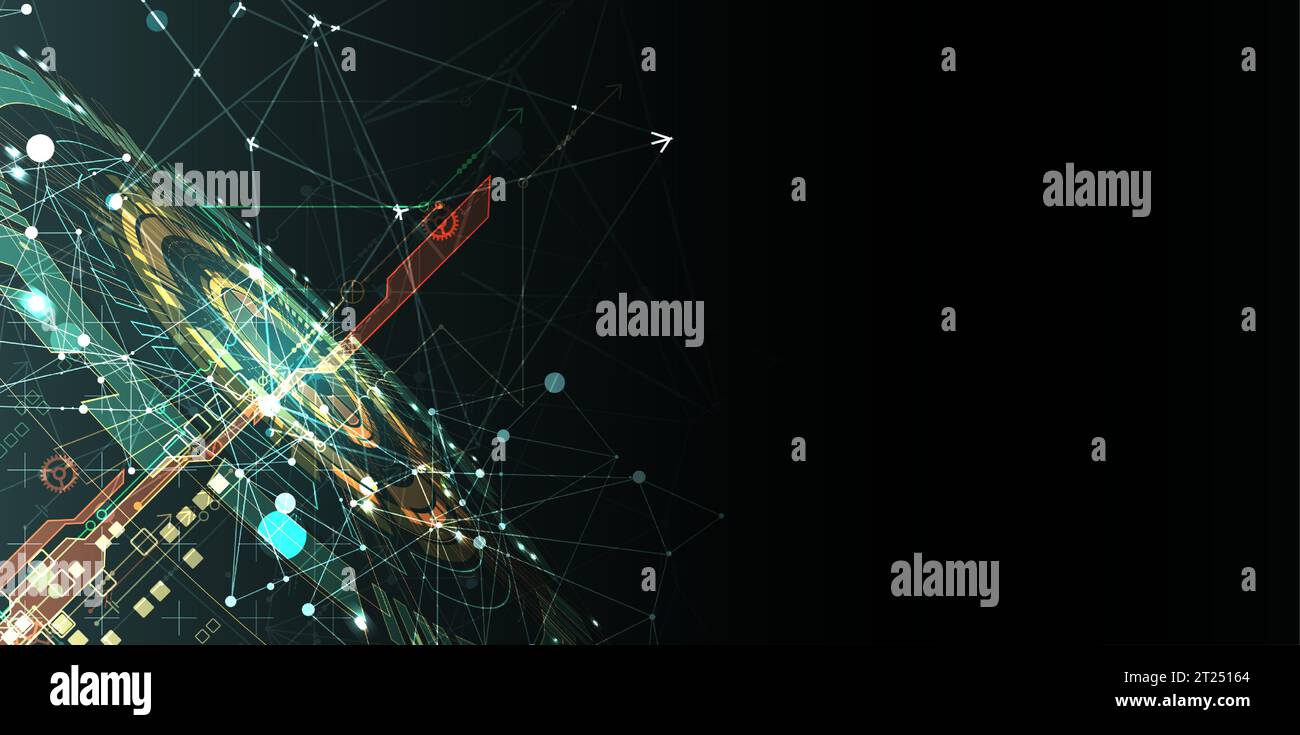 Abstract technology concept. Circuit board, high computer color ...