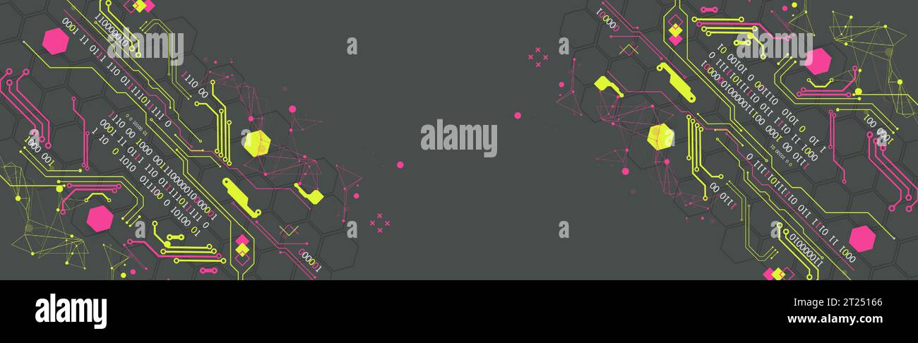 Abstract technology concept. Circuit board, high computer color ...