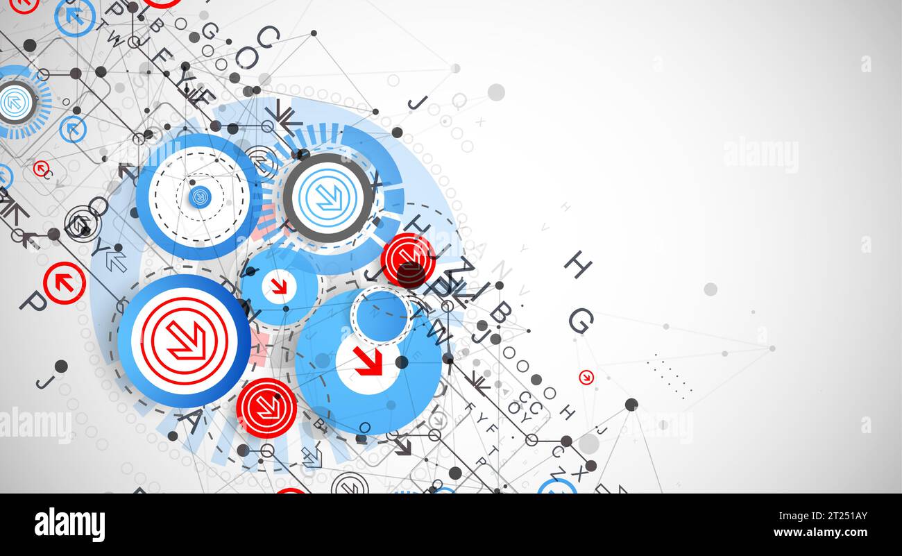 Abstract technology concept. Circuit board, color background. Vector illustration. Stock Vector