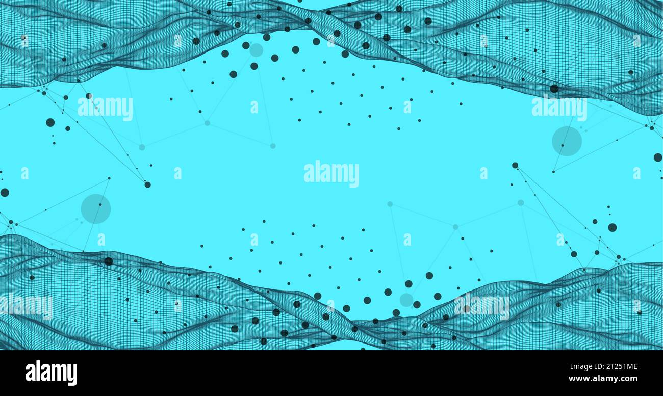 The abstract wave is made in a frame style. Template for science and ...