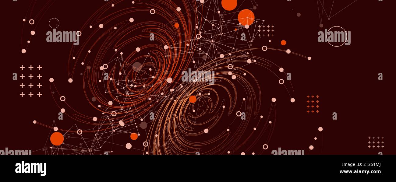 Template for science and technology presentation. Plexus style background. Vector Stock Vector