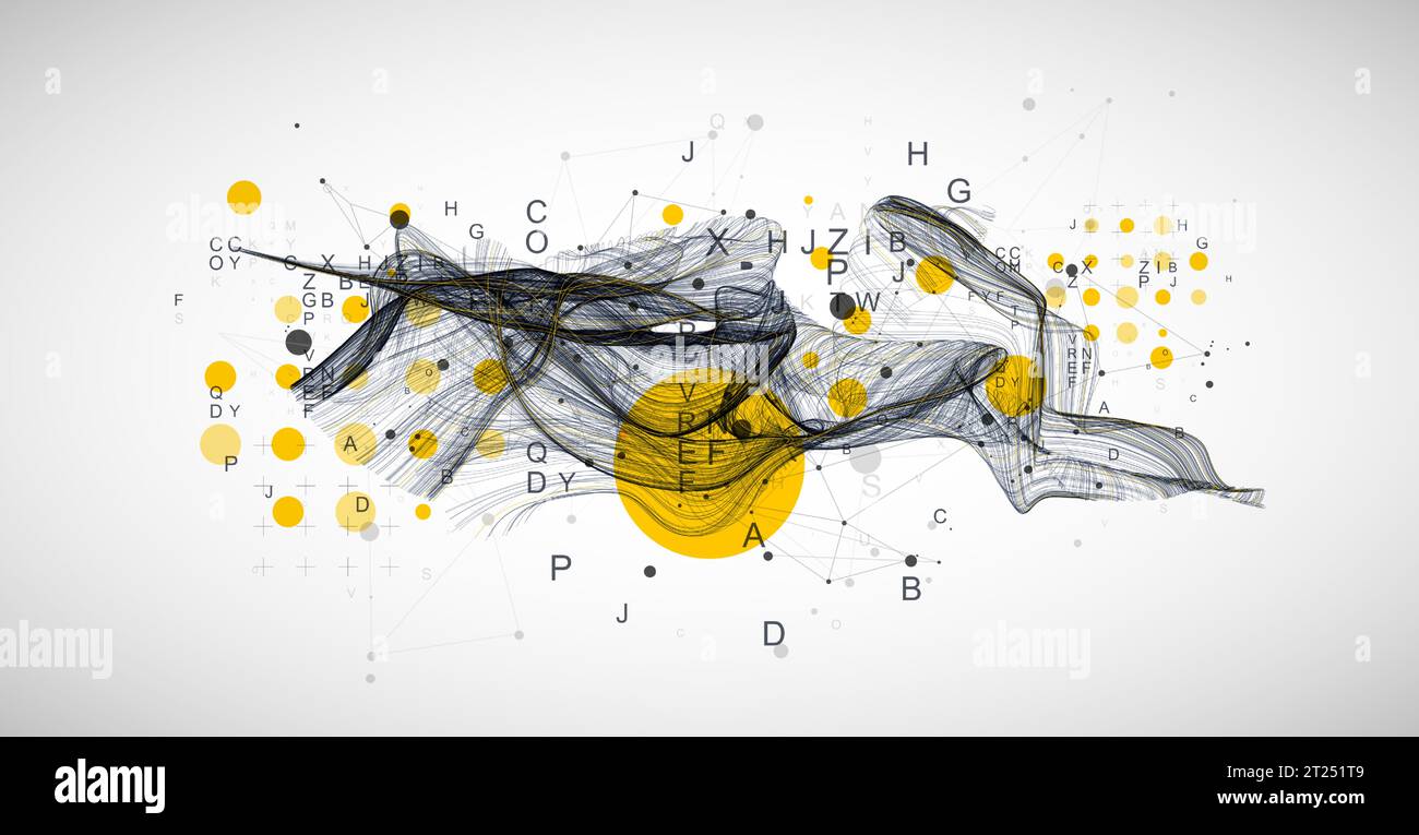 Abstract flowing wave lines. Design element for technology, science, modern concept. Stock Vector