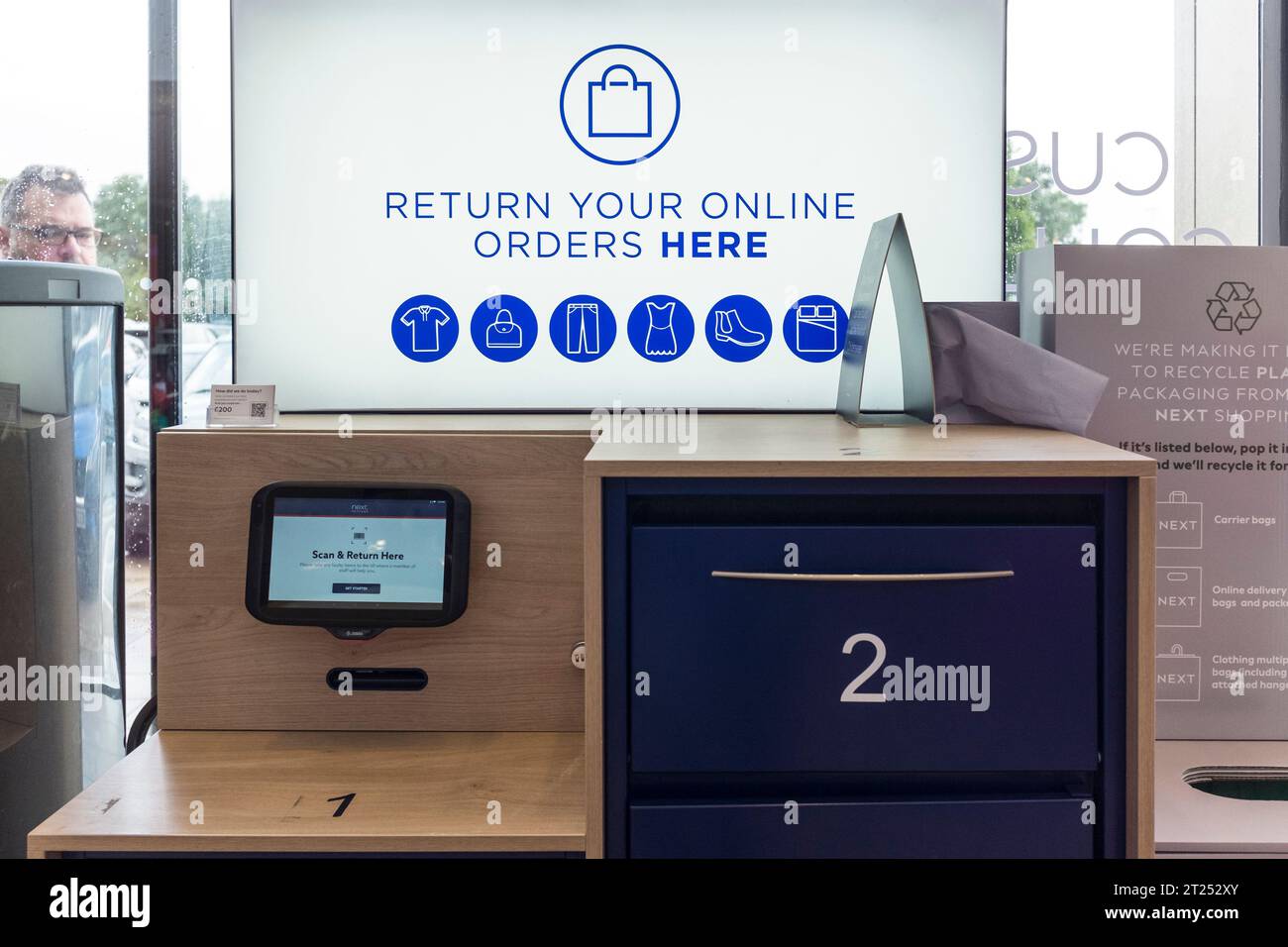 Self service facility for return of online orders in Next shop floor