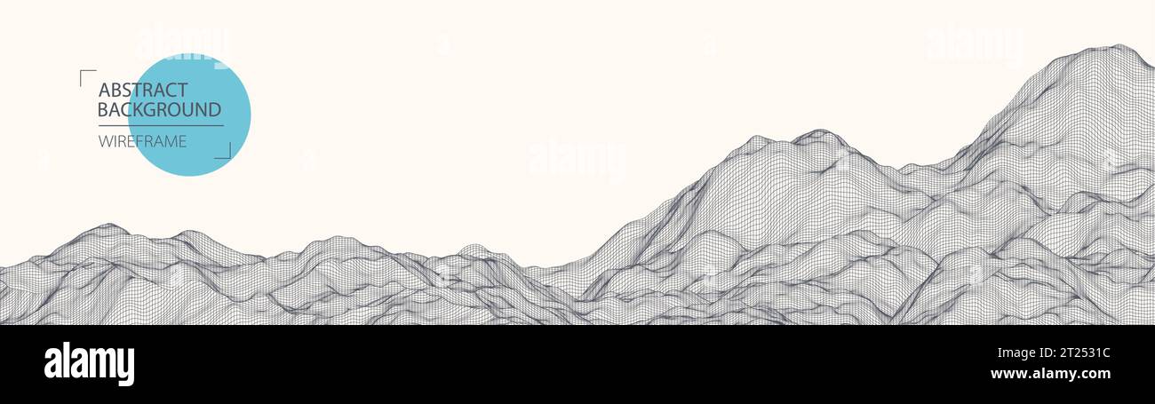 Abstract waves is made in a wireframe style. Template for science and technology presentation. Vector Stock Vector