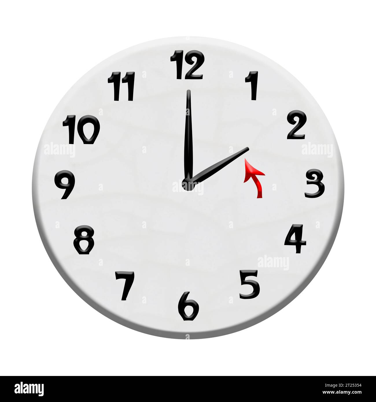 Digital composition. Clock face with an arrow pointing to the hour hand at two oclock 0200. Concept daylight savings time. On the night of 28th to 29th of October 2023 in large parts of Europe the hour is put back to winter time in the time zones Western European Time WET, Greenwich Mean Time GMT, Central European Time CET and Eastern European Time EET. Autumn, fall, Credit: Imago/Alamy Live News Stock Photo