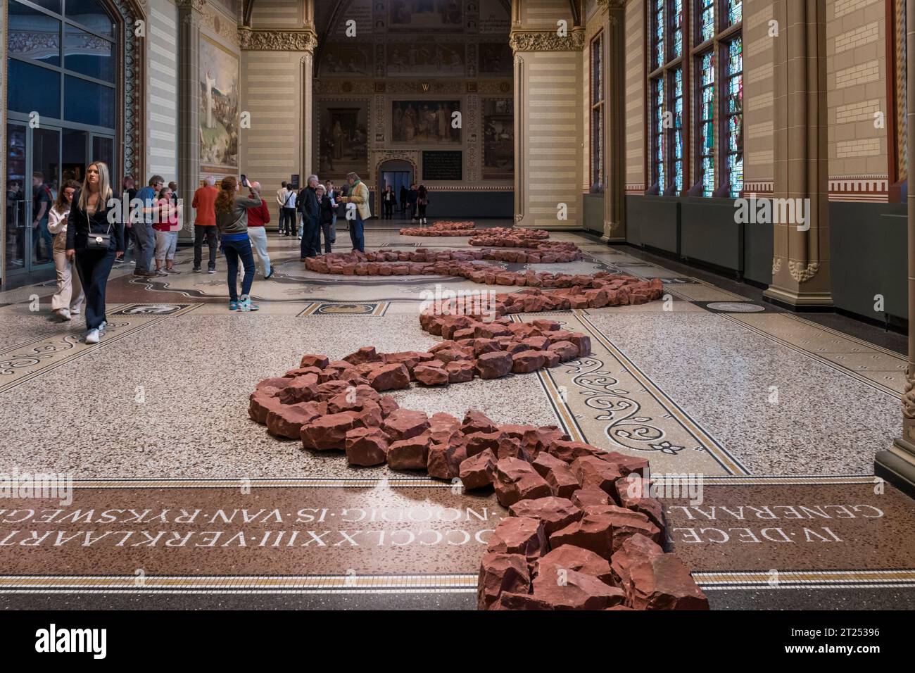 River of Stones by Richard Long at the Rijksmuseum in Amsterdam. Stock Photo