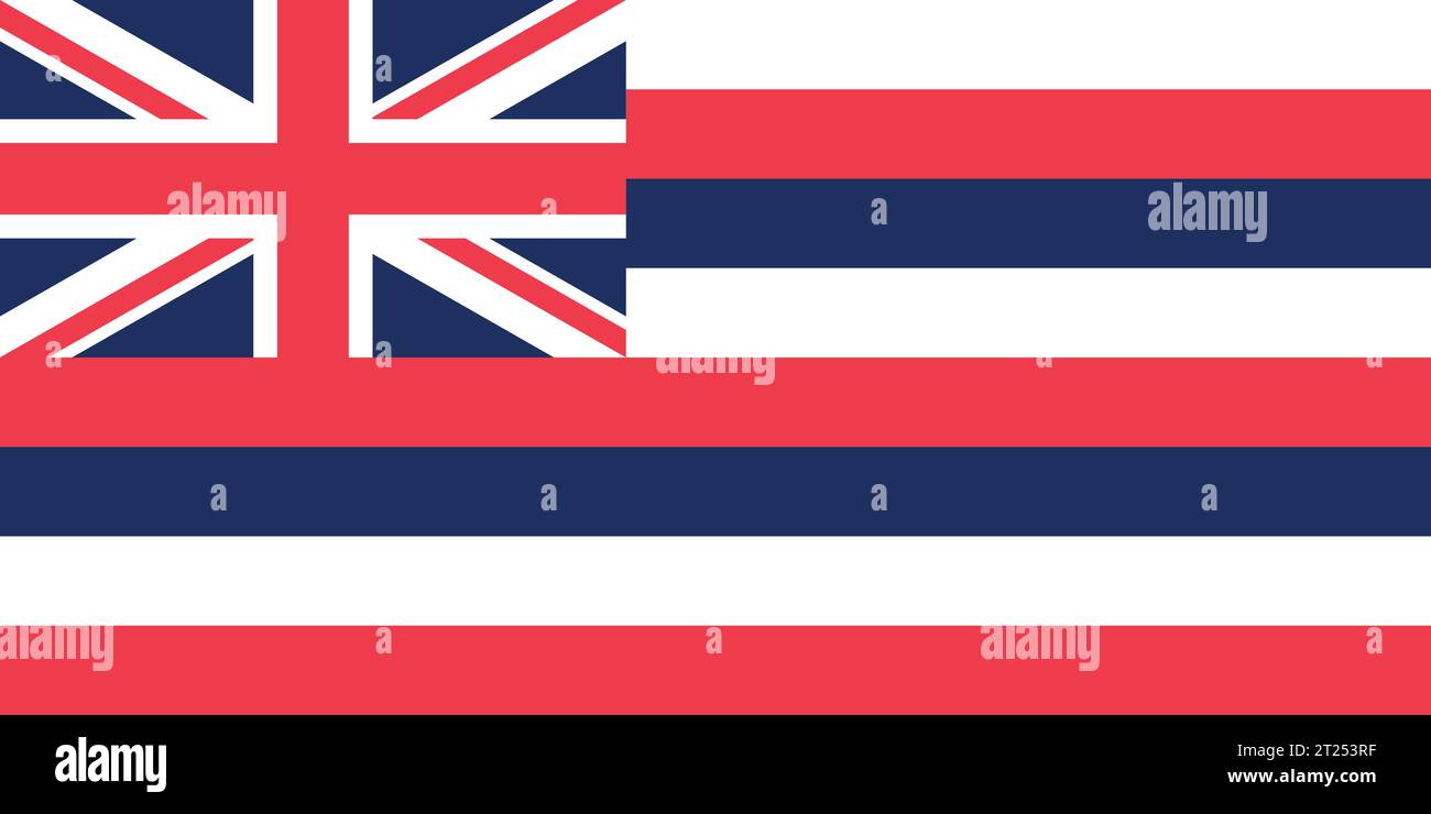 Hawaii official US State flag, pacific ocean, vector illustration Stock Vector
