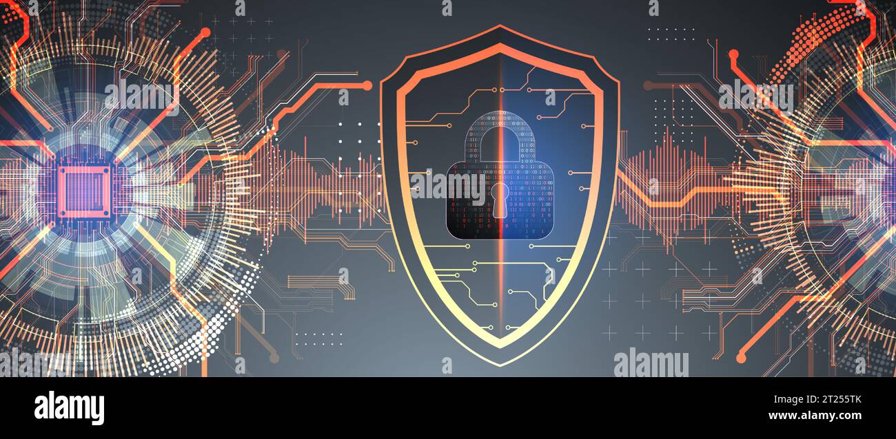 Digital safety concept computer shield hi-res stock photography and ...
