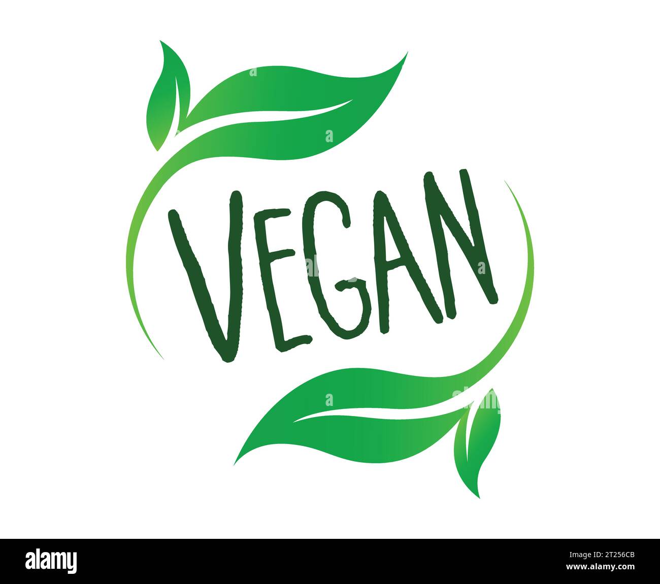 stylish green vegan vegetarian twin leaf logo symbol icon vector