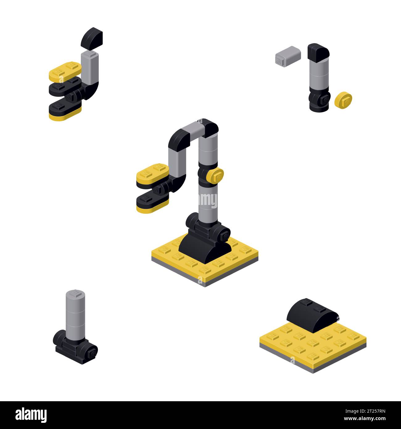 Concept with a robot hand in isometric style for printing and design ...