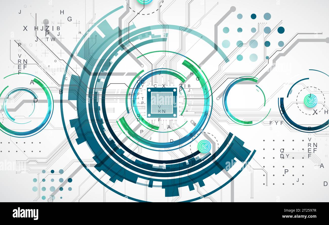 Abstract background on technological and scientific topics. CPU concept. Vector format. Stock Vector